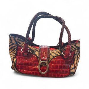 Croc & Tiger Stripe Satchel –